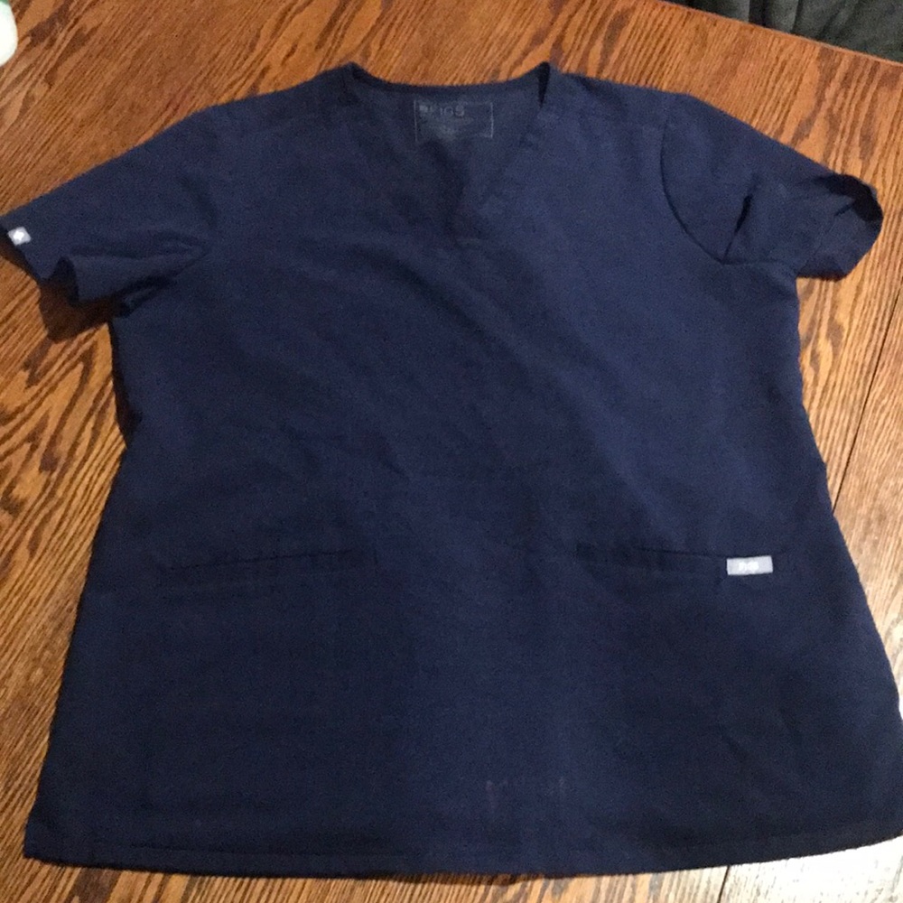 Figs navy blue three pocket scrub top size medium